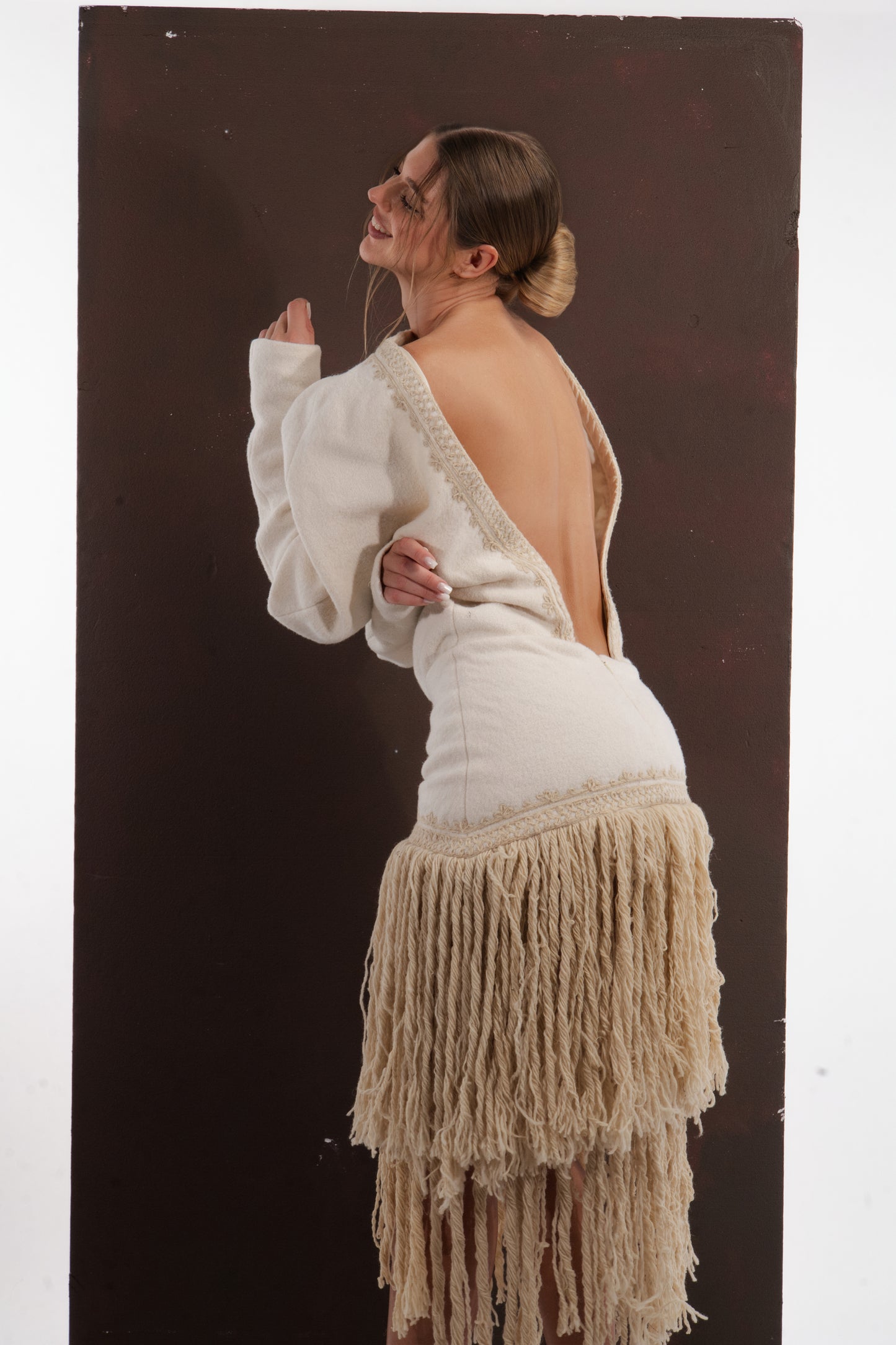 Tassel wool dress