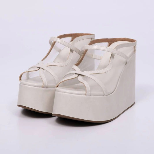 Women's strappy wedge sandals