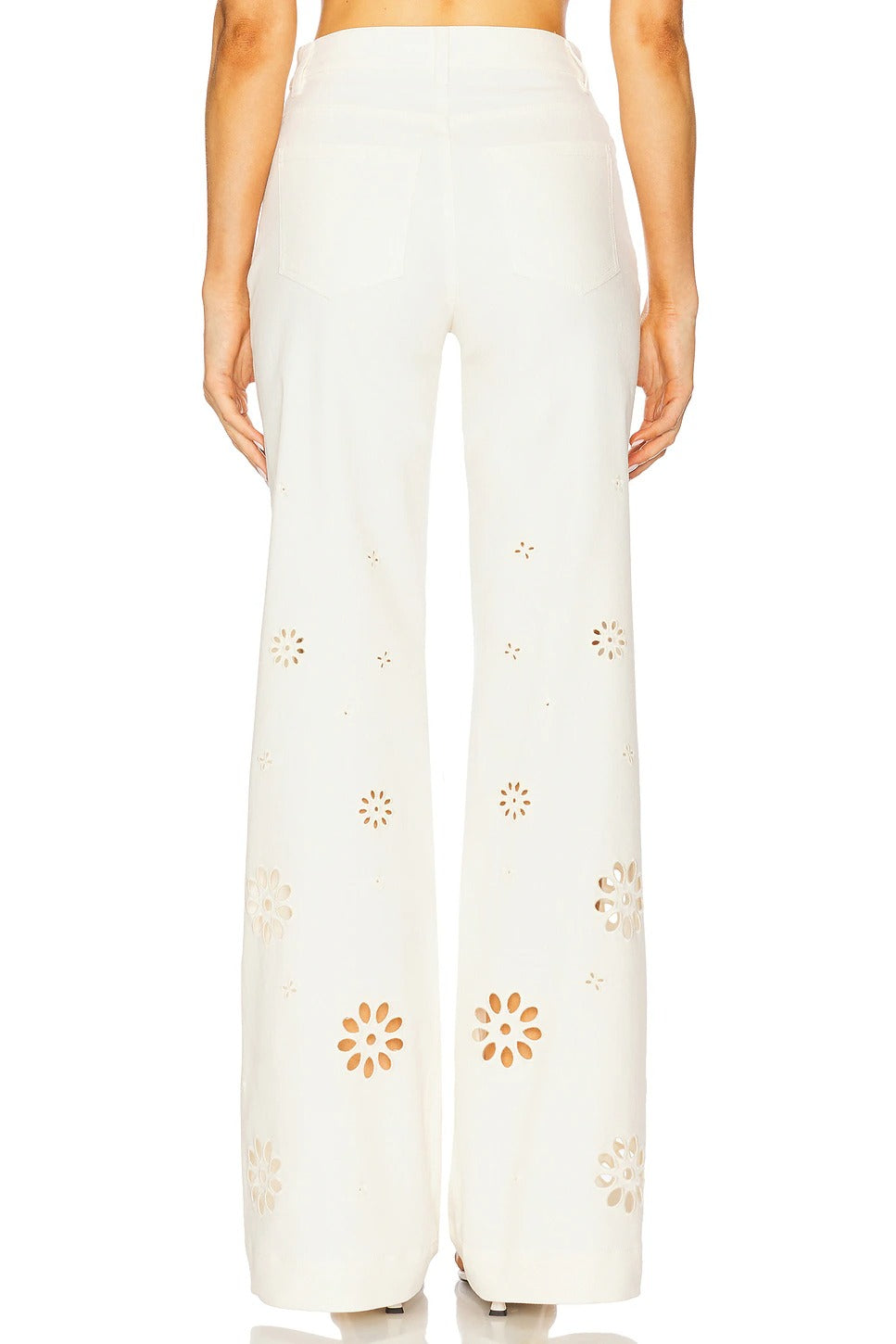 Floral cutout denim jeans