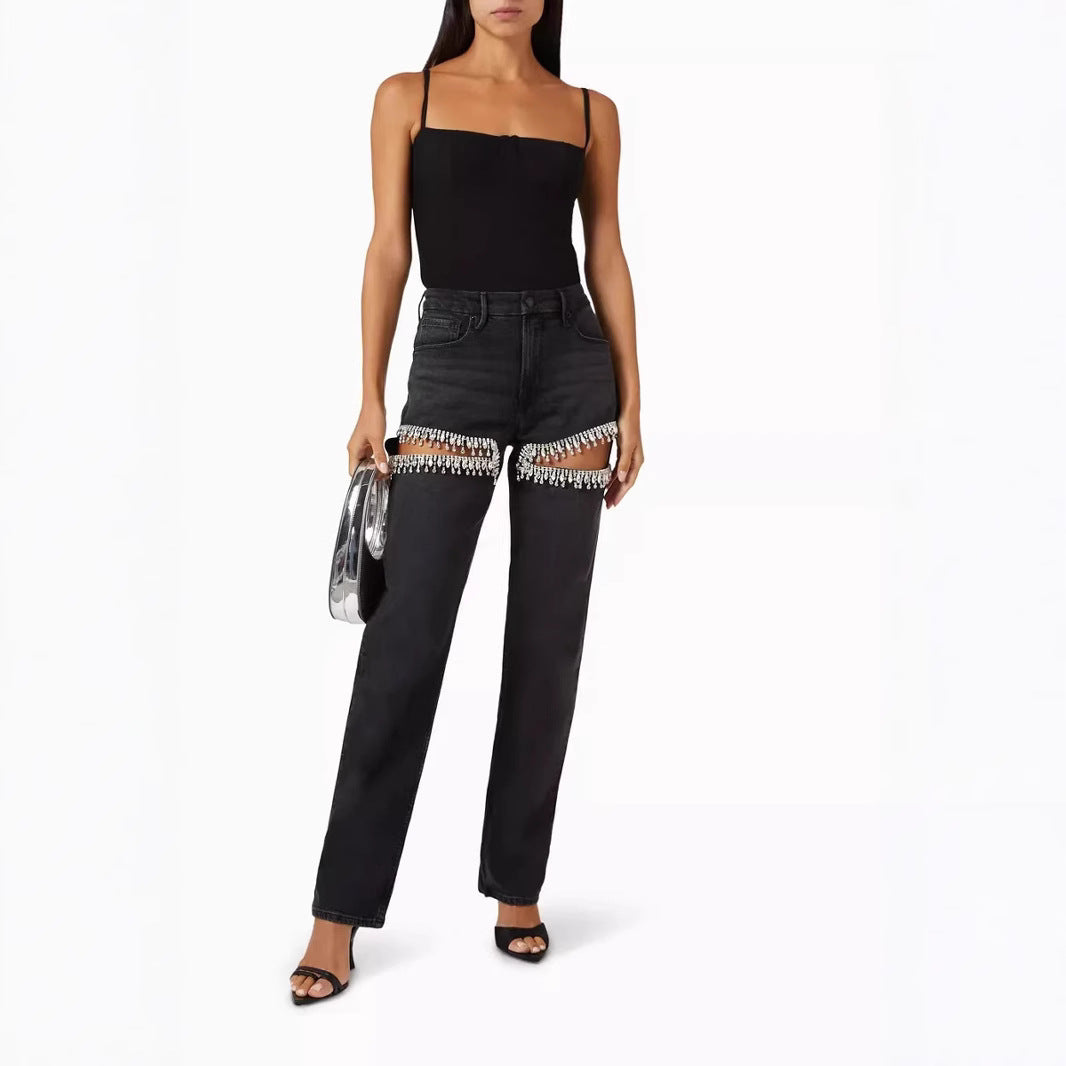 Ripped Straight Leg Women's Distressed Jeans