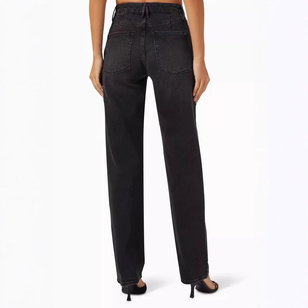 Ripped Straight Leg Women's Distressed Jeans