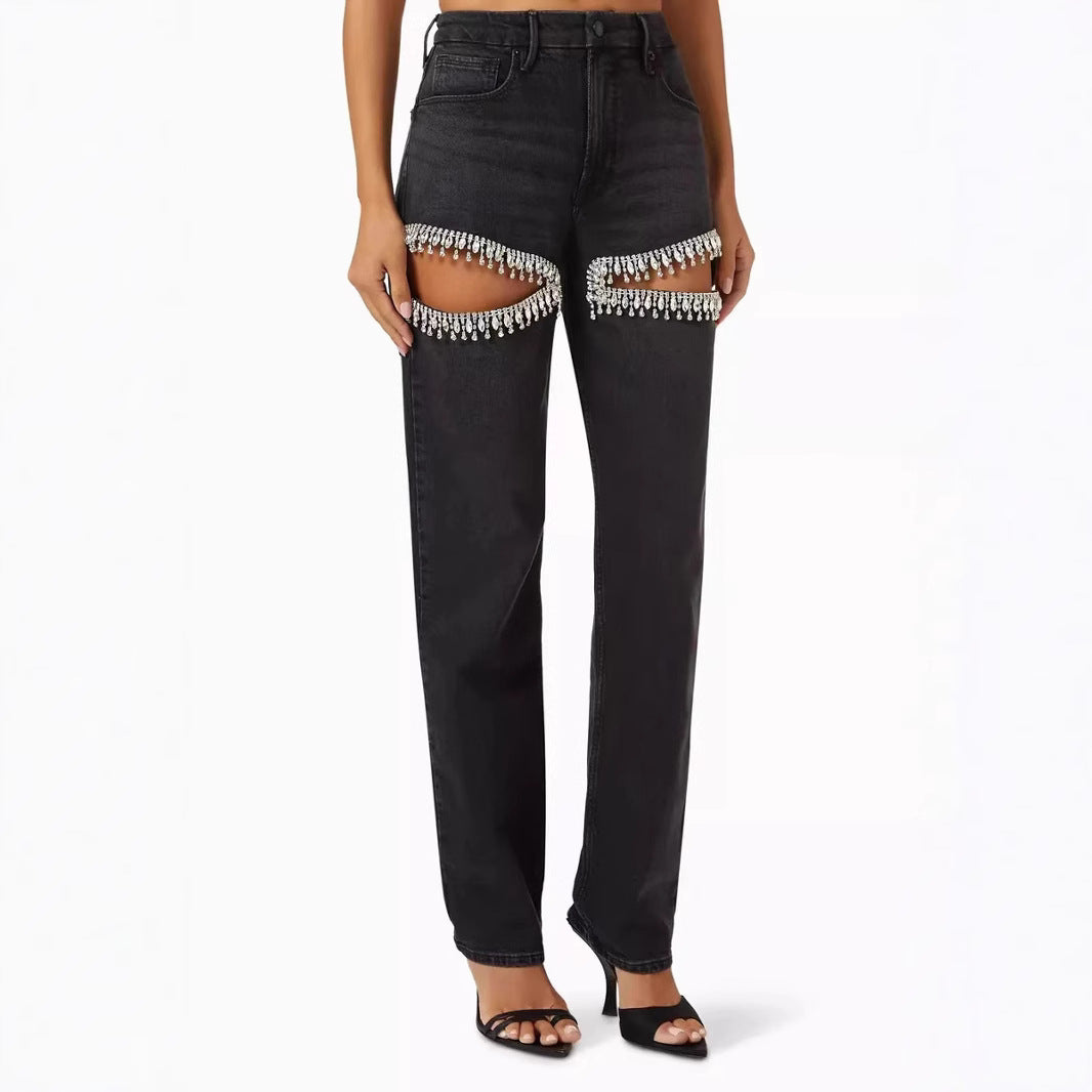 Ripped Straight Leg Women's Distressed Jeans