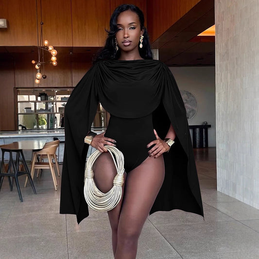 Symmetrical ribbon design high-waisted bodysuit for women