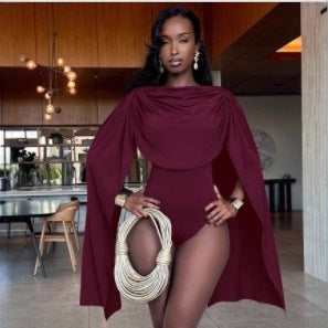 Symmetrical ribbon design high-waisted bodysuit for women