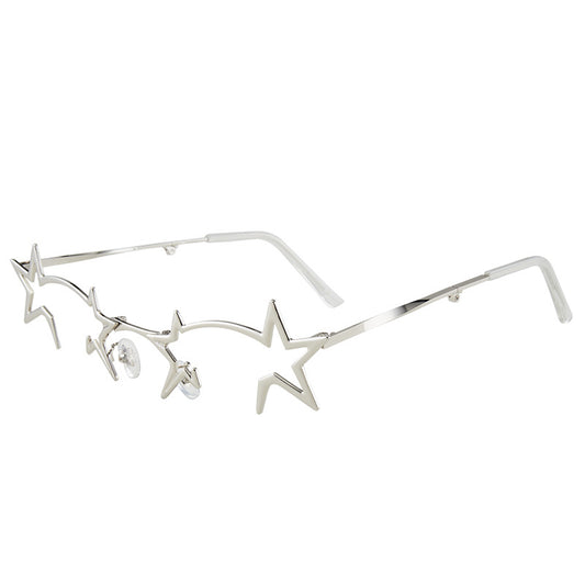 Frameless punk decorative glasses