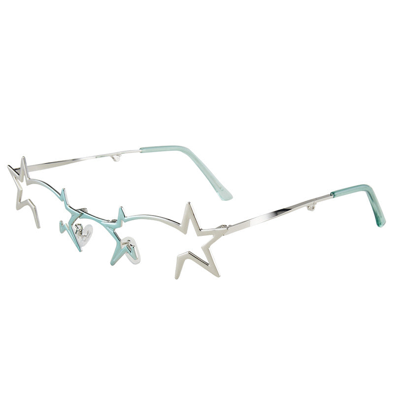Frameless punk decorative glasses