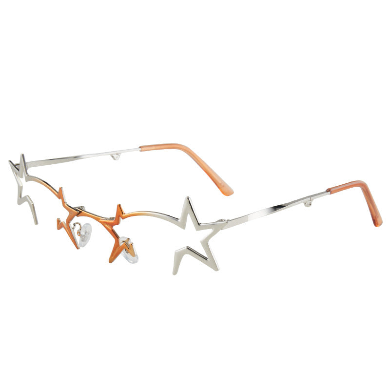 Frameless punk decorative glasses