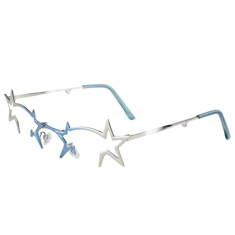 Frameless punk decorative glasses