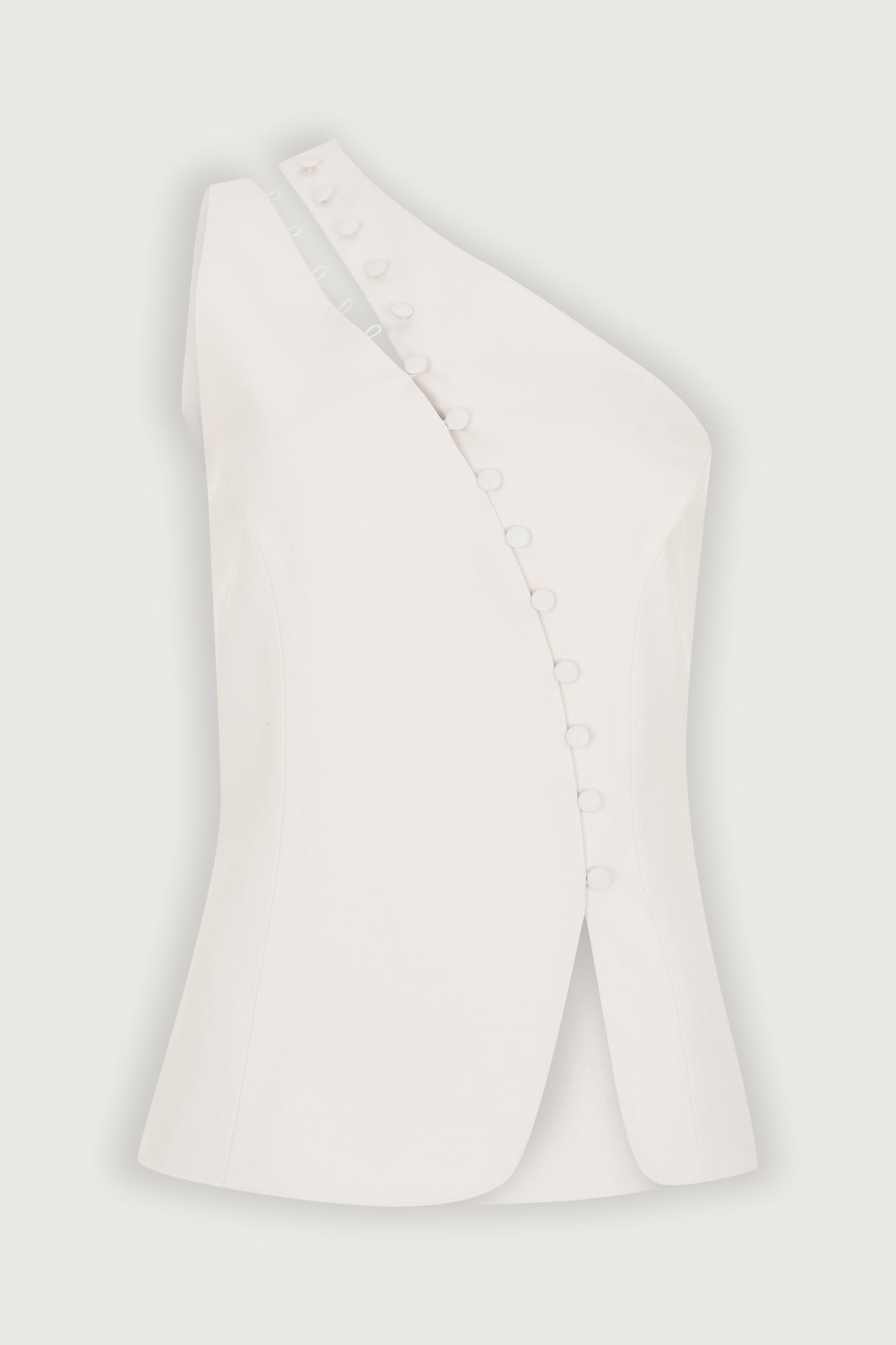 Asymmetric off-shoulder vest