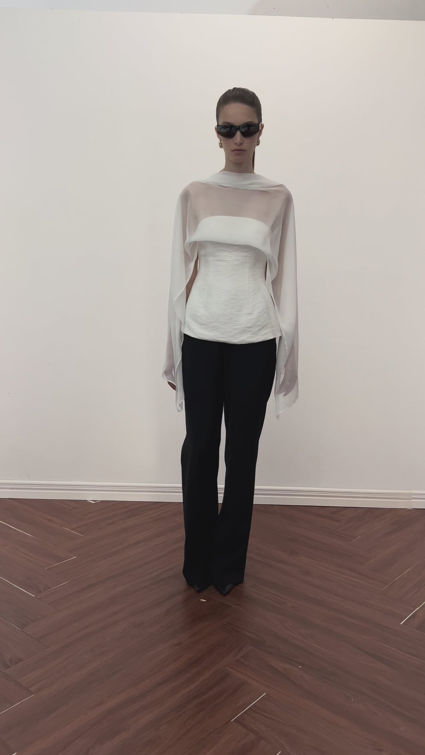 Ivory pleated top
