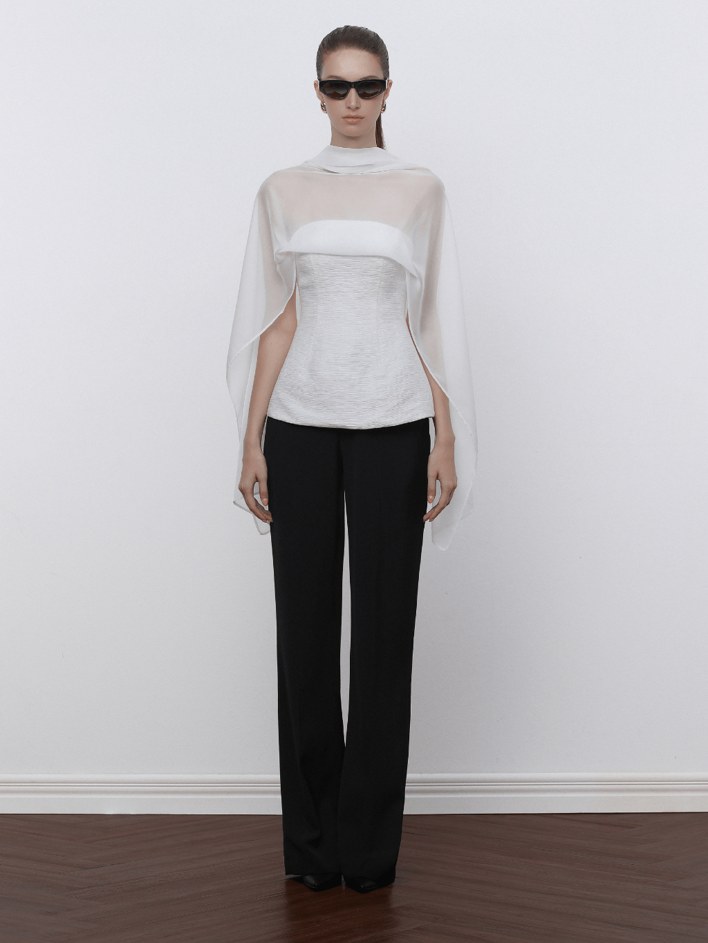 Ivory pleated top