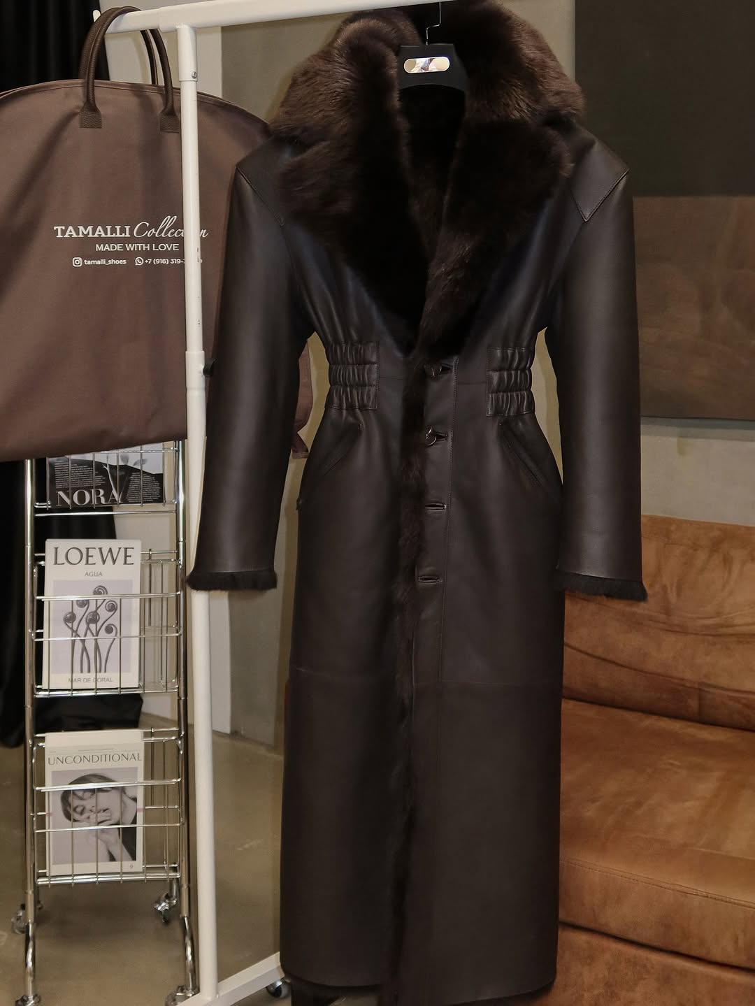 Double-sided slim-fit sheepskin coat