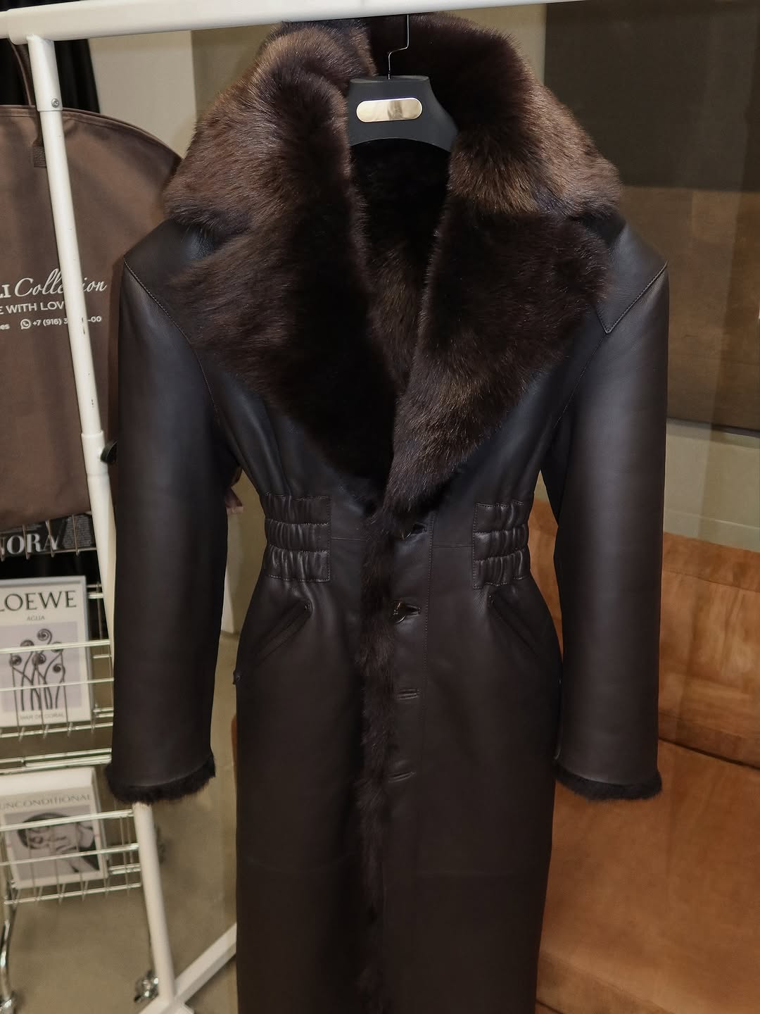 Double-sided slim-fit sheepskin coat