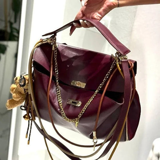 Solid color large capacity tote bag