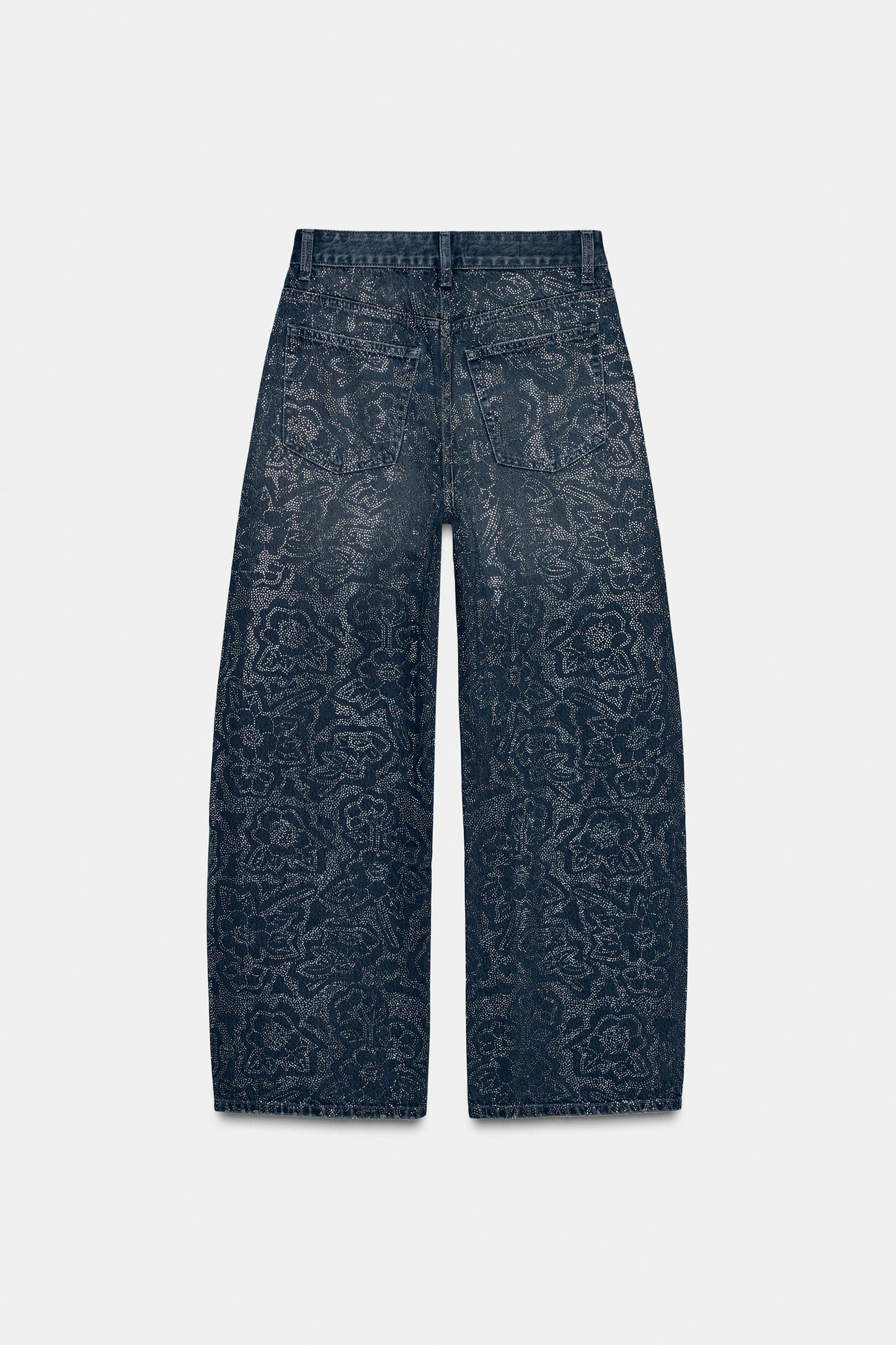 Loose-fitting rhinestone jeans