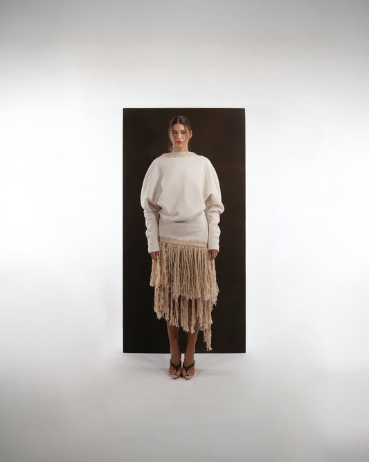 Tassel wool dress
