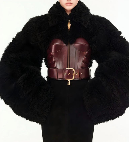 Short bomber-style tight vest jacket
