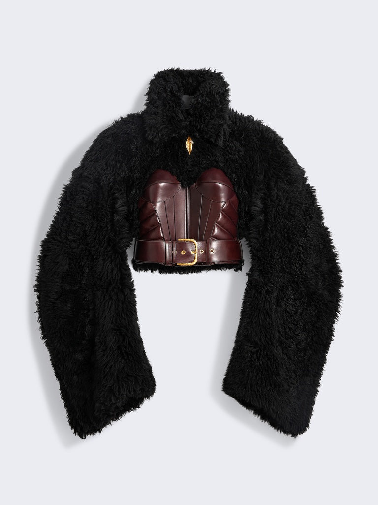 Short bomber-style tight vest jacket