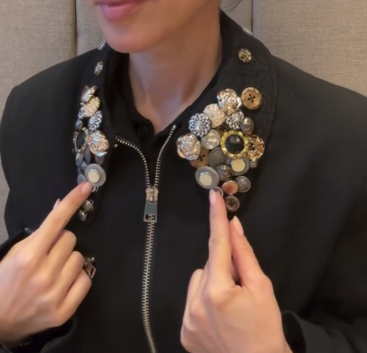 Rhinestone Beaded Heavy-Duty Pointed Collar False Collar