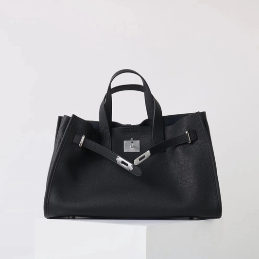Soft leather large tote bag