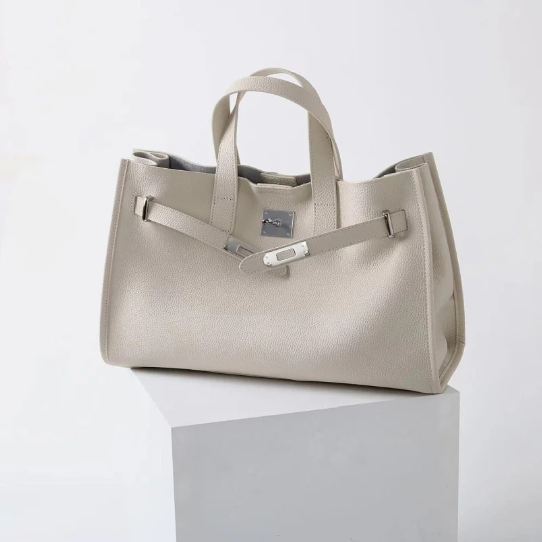 Soft leather large tote bag