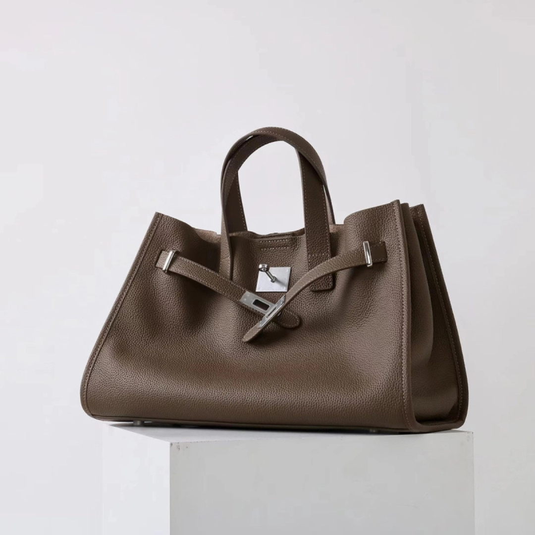 Soft leather large tote bag