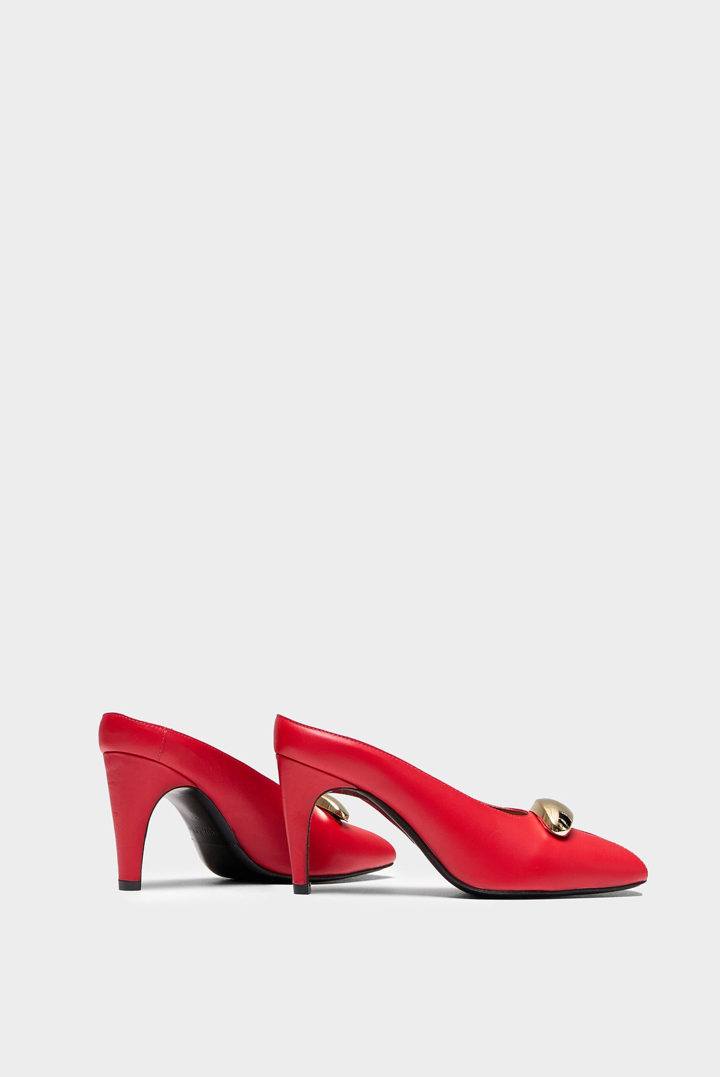 80mm Red Leather Clogs