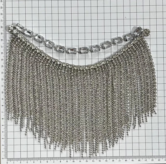 Diamond-encrusted tassel brooch