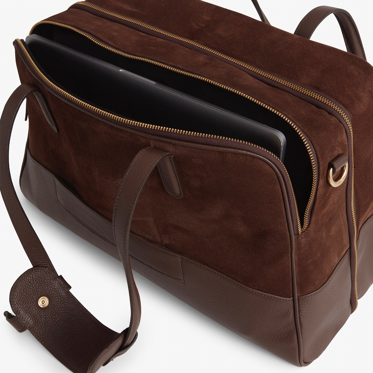 Suede luggage bag