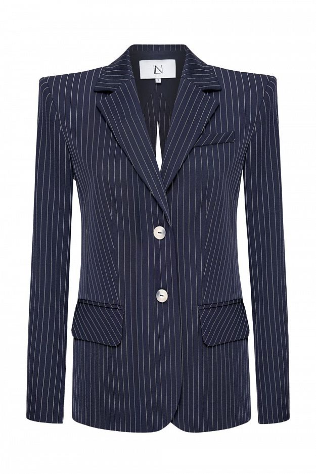Backless striped jacket + trousers set