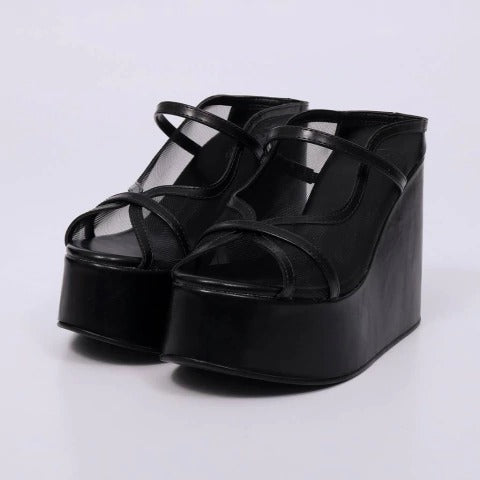 Women's strappy wedge sandals