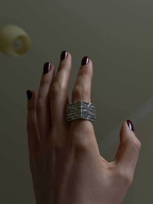 Love scripture cube ring