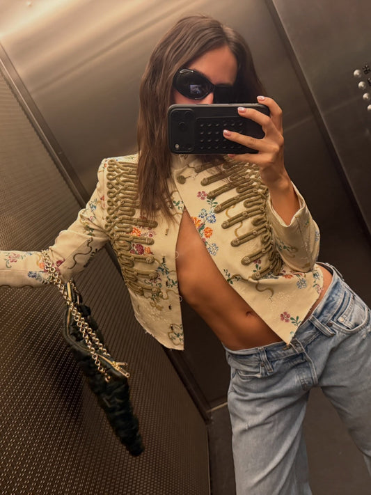Women's Frogging Embroidery Floral Jacket in Multicolor