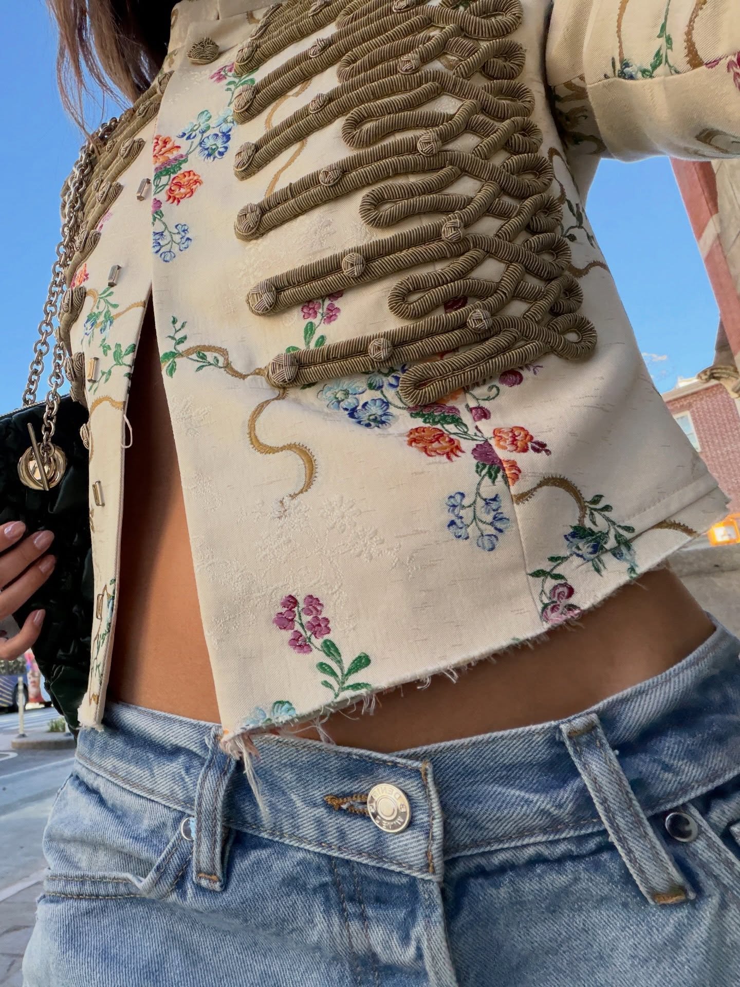 Women's Frogging Embroidery Floral Jacket in Multicolor