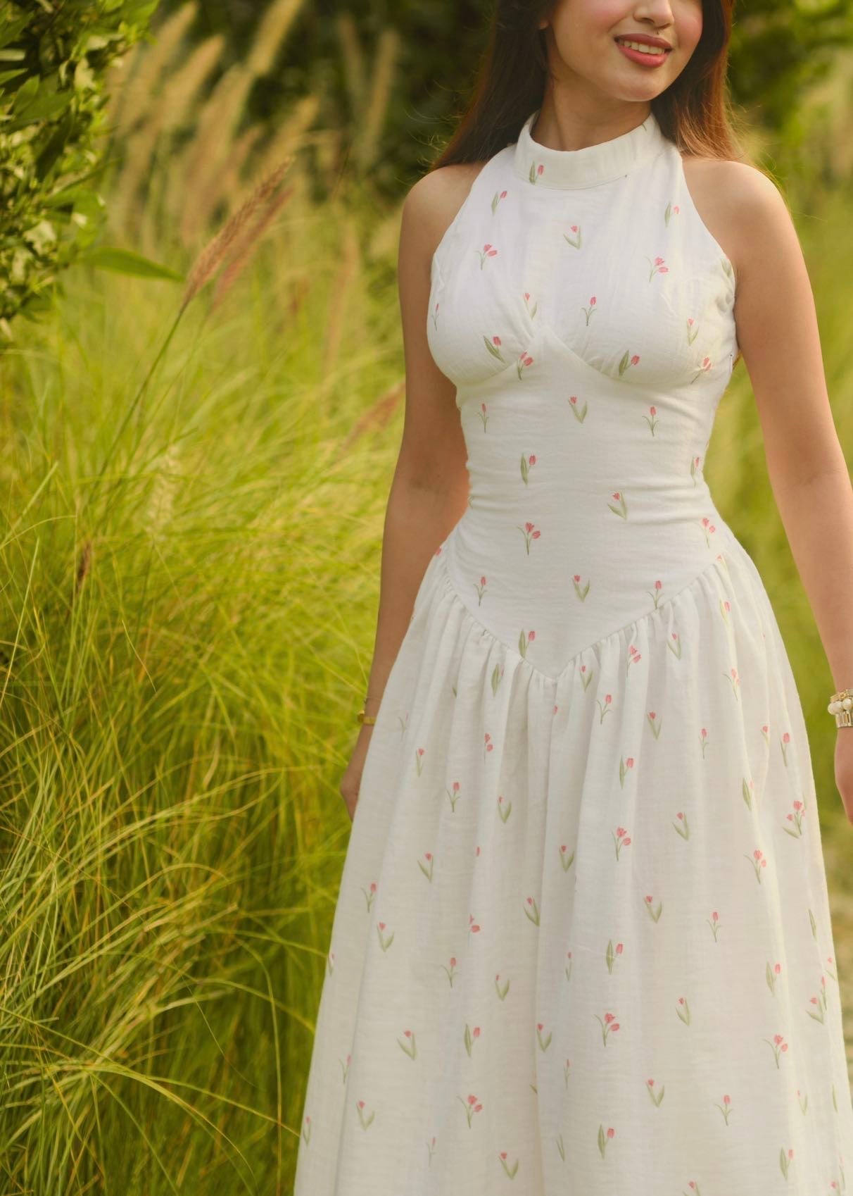 Tulip Lace Up Dress