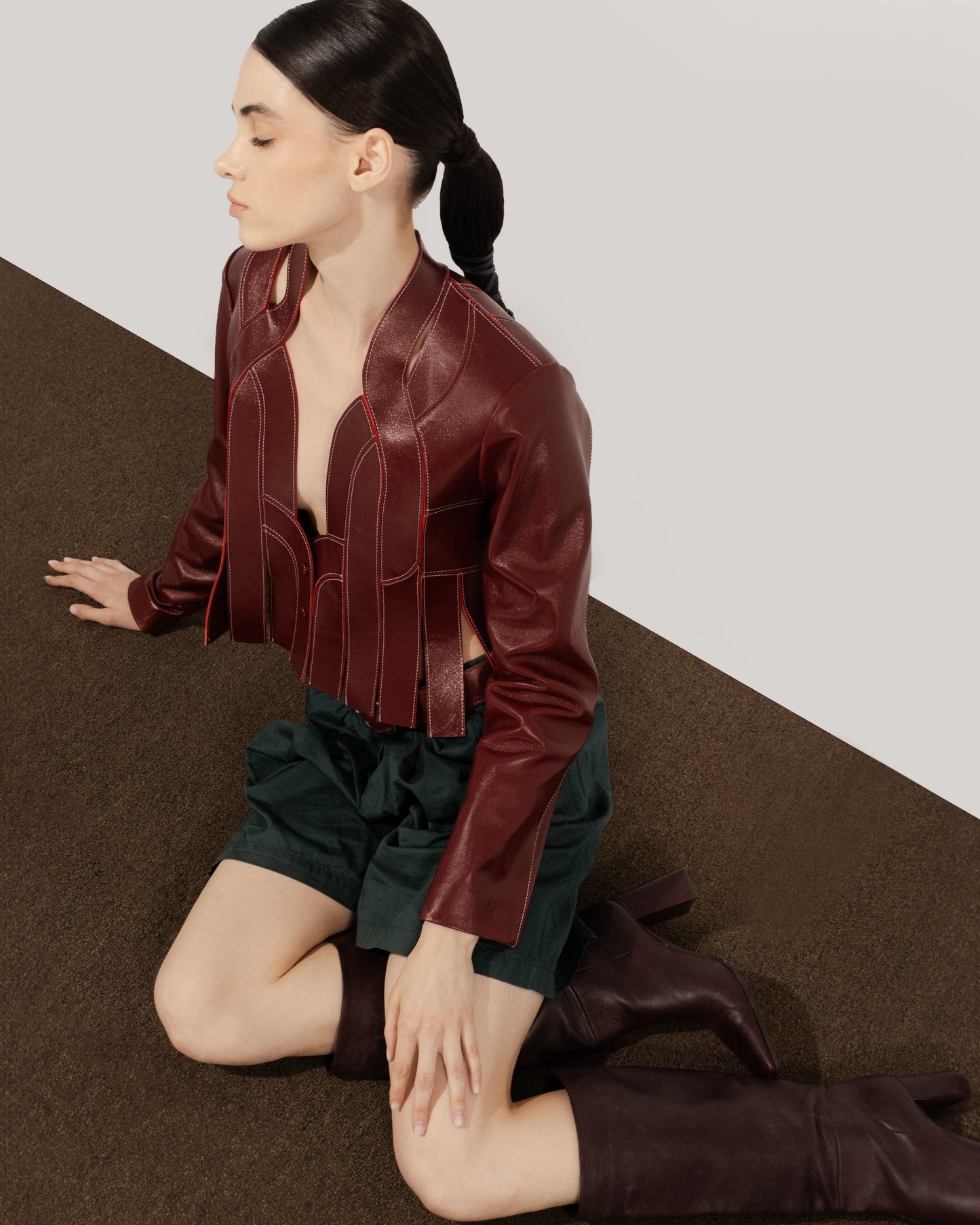 Leather Jacket Burgundy