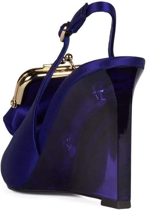 Satin high heels with a practical coin purse