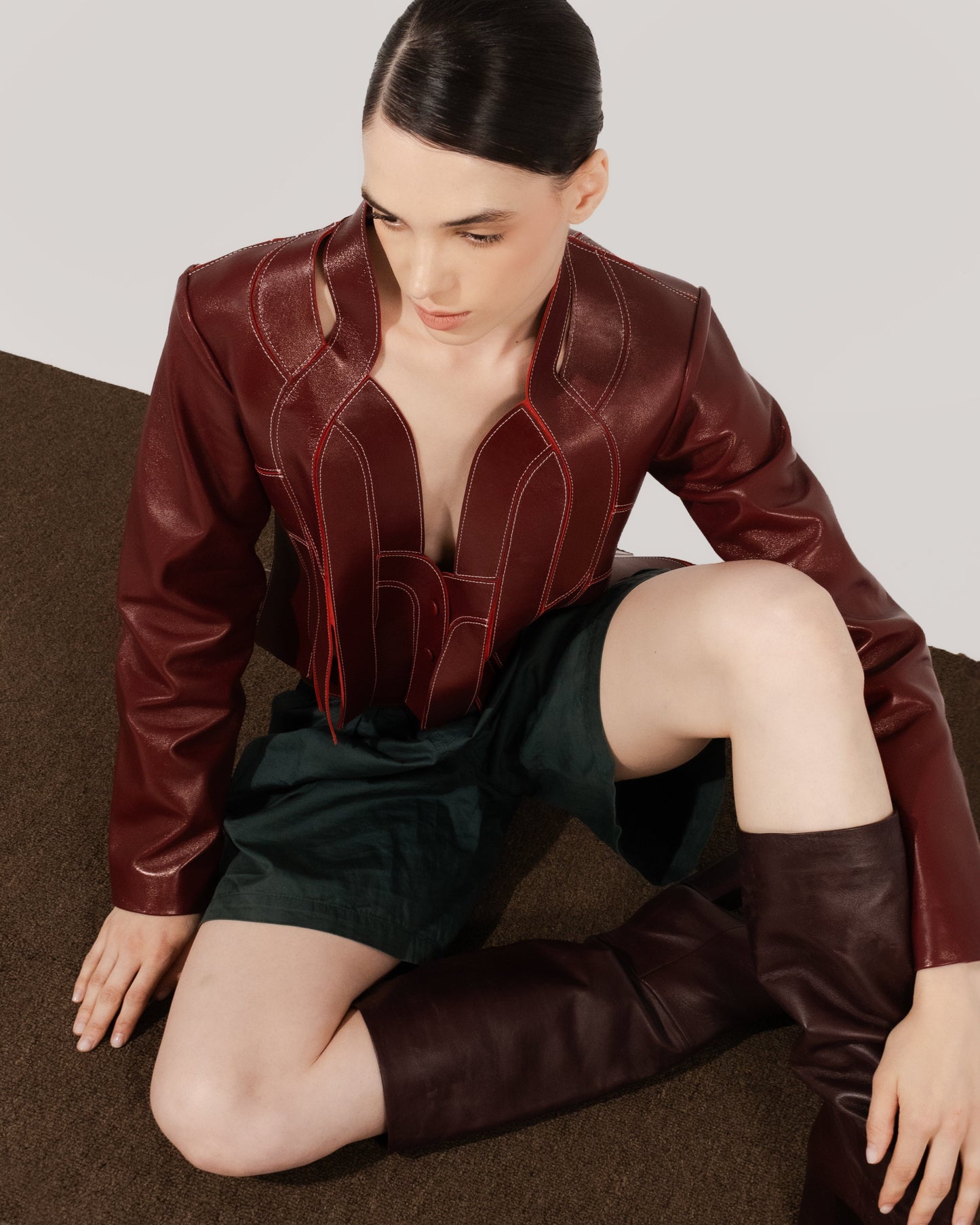 Leather Jacket Burgundy