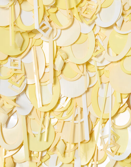 Solid Yellow in Embroidered Paillettes