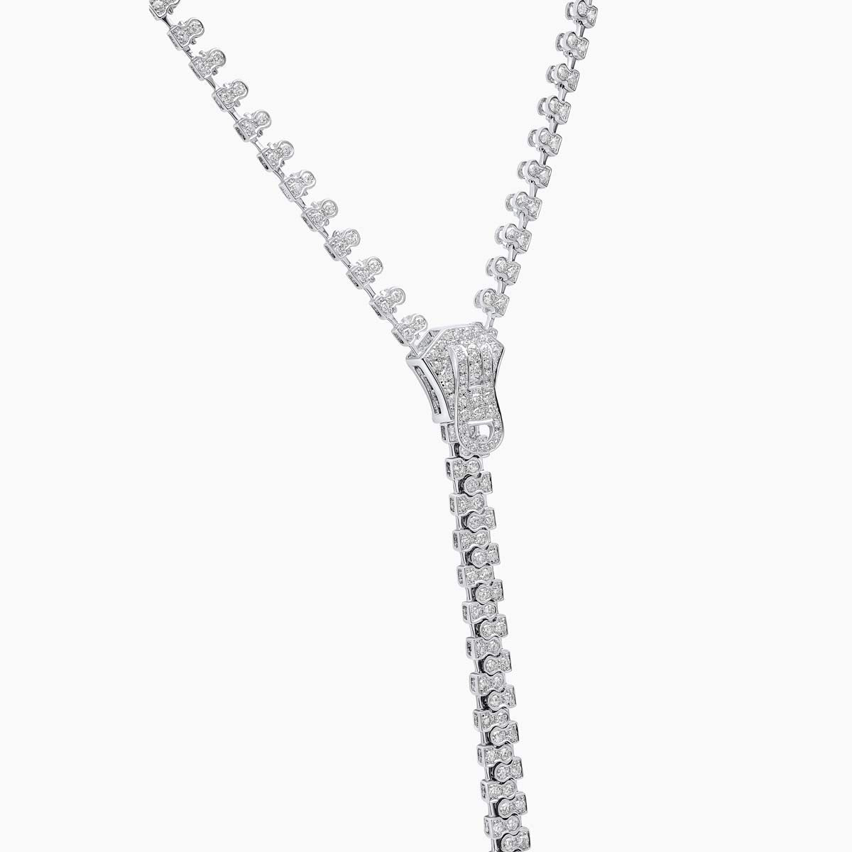 Pearl and Diamond Zipper Necklace
