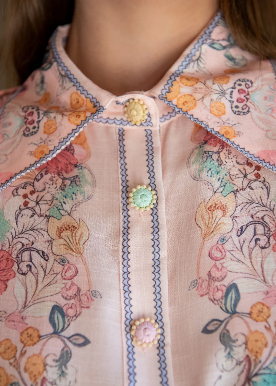 Long Sleeve Floral Maxi Dress with Belted Fringe Waist